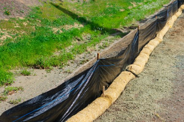 Straw Wattle Installation in Newport Beach