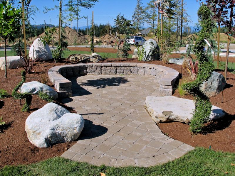 Paver patio with landscaping accents